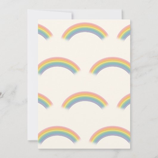 Waterverf Regenboog Eenhoorn Verjaardagsfeest Kaart (Achterkant)