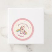 Waterverf Regenboog Eenhoorn Verjaardagsfeestje Fa Bedankjes Labels (In situ)