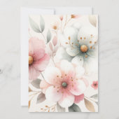 Waterverf Regenboog Eenhoorn Verjaardagsuitnodigin Kaart (Achterkant)