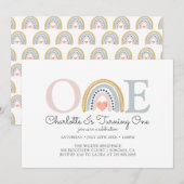 Waterverf regenboog eerste verjaardag kaart (Voorkant / Achterkant)