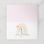 Waterverf regenboog eerste verjaardagsfeest plaatskaartje (Buitenkant ongevouwen)