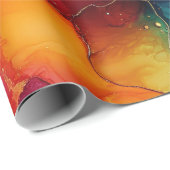 Waterverf regenboog en gouden glitter alcoholinkt cadeaupapier (Rol Hoek)