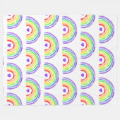 Waterverf Regenboog en hart Fleece Deken (Voorkant (Horizontaal))