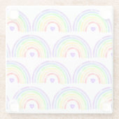 Waterverf Regenboog en hart Glazen Onderzetter (Achterkant)
