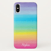 Waterverf Regenboog en Naam Case-Mate iPhone Case (Achterkant)