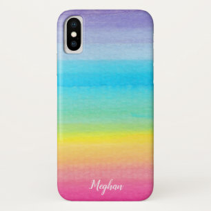  Waterverf Regenboog en Naam Case-Mate iPhone Case
