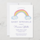 Waterverf Regenboog en Raindrops Baby Sprinkle Kaart (Voorkant)