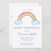 Waterverf Regenboog en Raindrops Baby Sprinkle Kaart (Voorkant / Achterkant)
