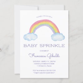 Waterverf Regenboog en Raindrops Baby Sprinkle Kaart