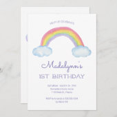 Waterverf Regenboog en regendruppels Kinderen Verj Kaart (Voorkant / Achterkant)