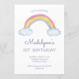 Waterverf Regenboog en regendruppels Kinderen Verj Kaart