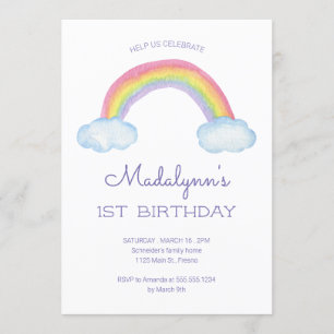 Waterverf Regenboog en regendruppels Kinderen Verj Kaart