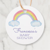 Waterverf Regenboog en Sprinkles Baby shower Bedankjes Labels (Achterkant)