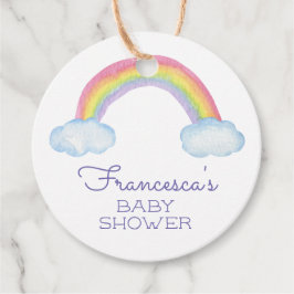 Waterverf Regenboog en Sprinkles Baby shower Bedankjes Labels