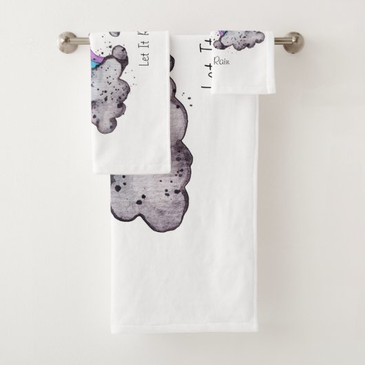 Waterverf regenboog en wolken bad handdoek (Insitu)