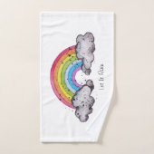 Waterverf regenboog en wolken bad handdoek (Handdoek)