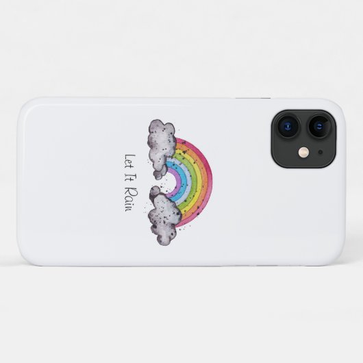 Waterverf regenboog en wolken Case-Mate iPhone case (Achterkant (horizontaal))