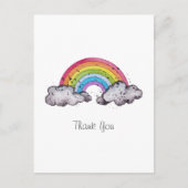 Waterverf regenboog en wolken feestdagenkaart (Voorkant)