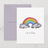 Waterverf regenboog en wolken feestdagenkaart (Voorkant / Achterkant)