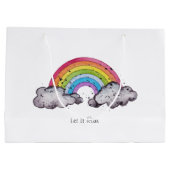 Waterverf regenboog en wolken groot cadeauzakje (Achterkant)