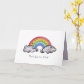 Waterverf regenboog en wolken kaart (Gele Bloem)