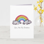 Waterverf regenboog en wolken kaart (Gele Bloem)