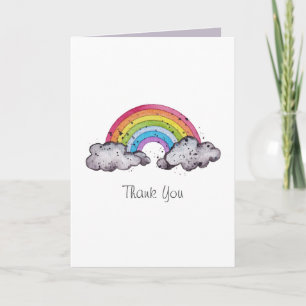 Waterverf regenboog en wolken kaart