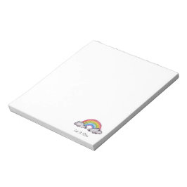 Waterverf regenboog en wolken notitieblok