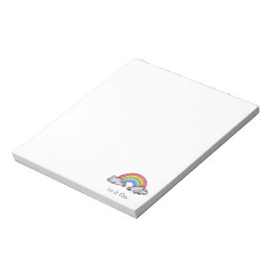 Waterverf regenboog en wolken notitieblok