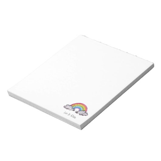 Waterverf regenboog en wolken notitieblok (Linkerzijde)