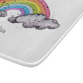 Waterverf regenboog en wolken snijplank (Hoek)