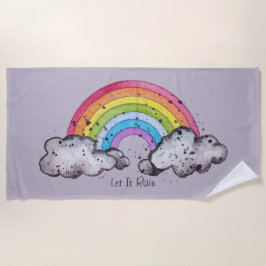 Waterverf regenboog en wolken strandlaken