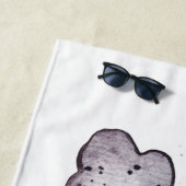 Waterverf regenboog en wolken strandlaken (In situ)