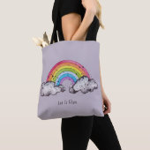 Waterverf regenboog en wolken tote bag (Dichtbij)