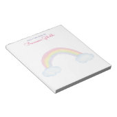 Waterverf regenboog en wolken van het bureau van notitieblok (Schuin)