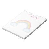 Waterverf regenboog en wolken van het bureau van notitieblok (Linkerzijde)