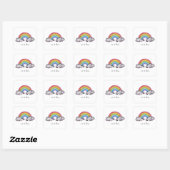Waterverf regenboog en wolken vierkante sticker (Vel)