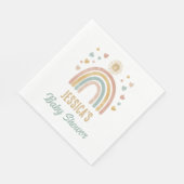 Waterverf regenboog en zon Baby shower Servet (Hoek)