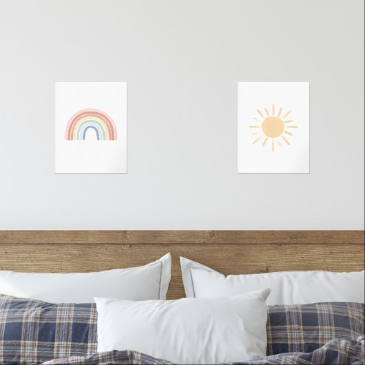 Waterverf Regenboog en Zonnekwekerij Muurkunst Sets (Slaapkamer)