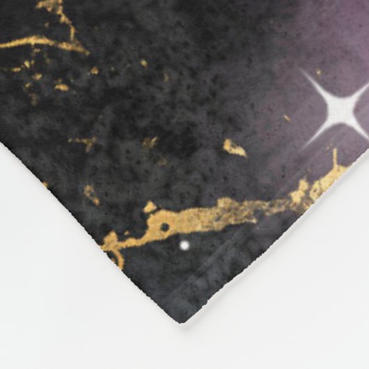 Waterverf regenboog en zwarte en goudmarmer fleece deken (Hoek)