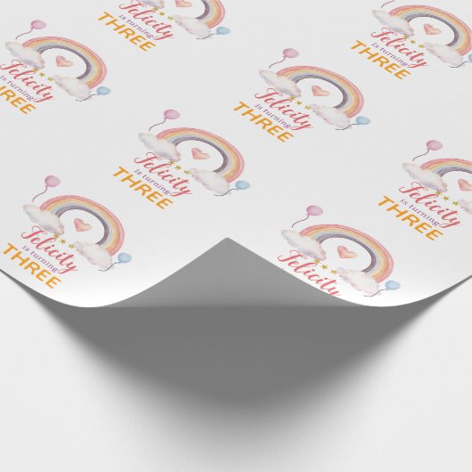 Waterverf Regenboog Feest Cadeaupapier (Hoek)