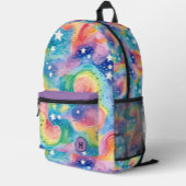 Waterverf Regenboog Galaxy Monogram Bedrukte Rugzak