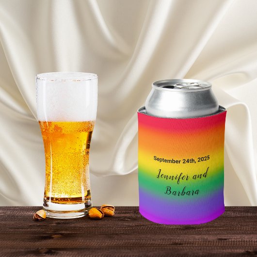 Waterverf Regenboog Gay Pride Bruiloft Blikjeskoeler