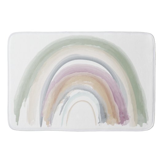 Waterverf Regenboog Gedempte Kleuren Boho Chic Dou Badmat (Voorkant)