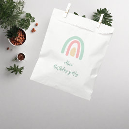 Waterverf regenboog geel Birthday Party Bedankzakje