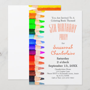 Waterverf regenboog gekleurde potloden Kinder part Kaart