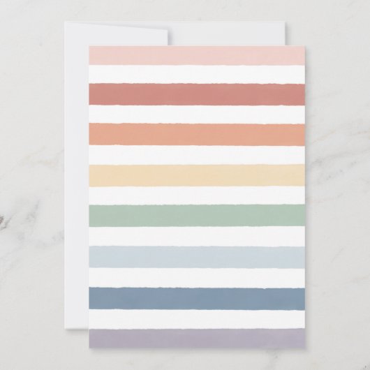 Waterverf Regenboog Genderneutraal Baby shower Inv Kaart (Achterkant)