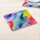 Waterverf regenboog getextureerd kartonnen onderzetters (Schuin)