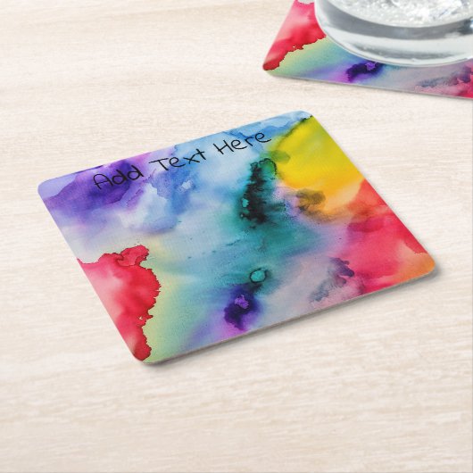 Waterverf regenboog getextureerd kartonnen onderzetters (Schuin)