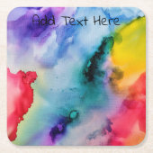 Waterverf regenboog getextureerd kartonnen onderzetters (Voorkant)